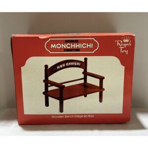 1974 Monchhichi Bench Sekiguchi Japan Wooden Monkey Plush Bench, Factory sealed